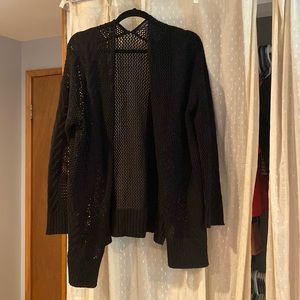 black knit cardigan